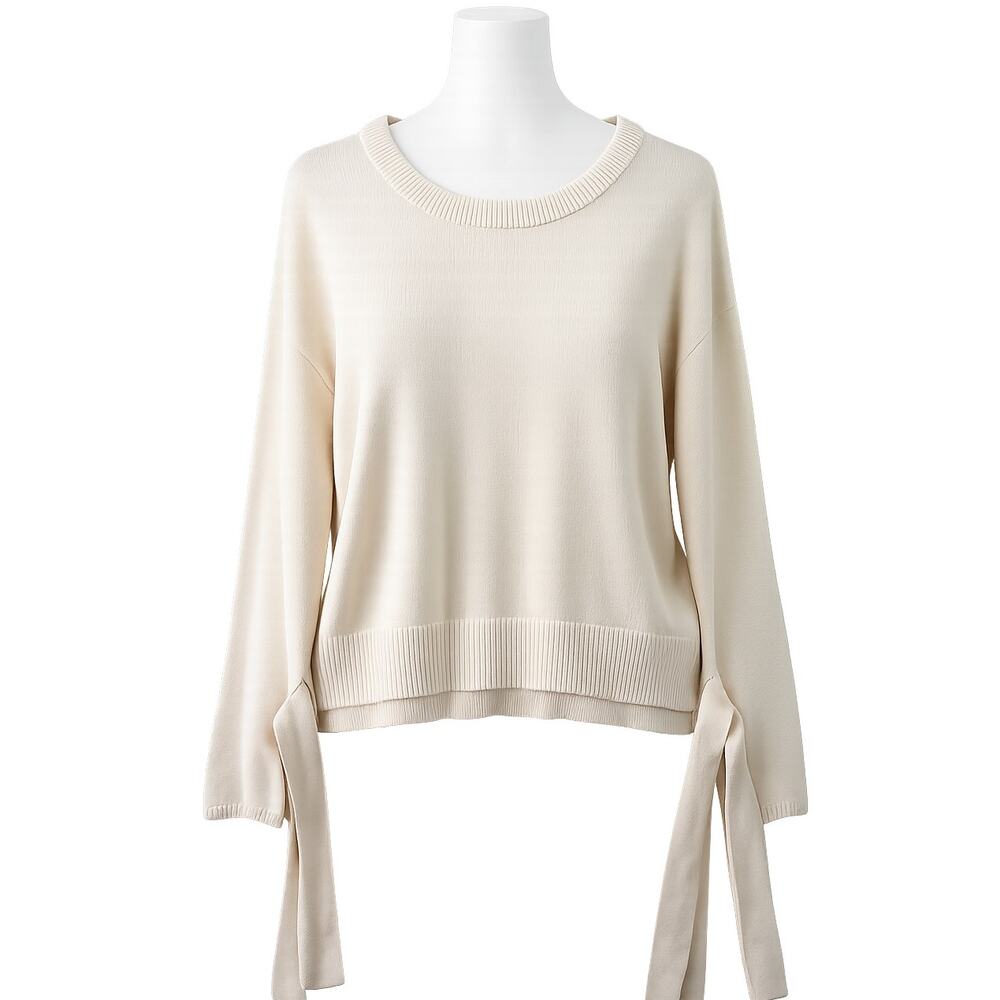 Madewell Women's Tie Cuff Pullover Sweater – Cream – Size Small